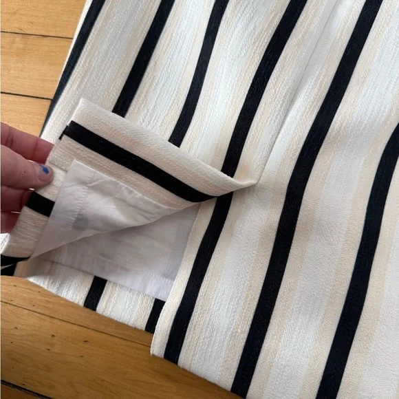 O'2nd asymmetrical black and white striped pencil skirt office attire work wear - Picture 6 of 7